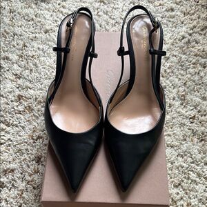 Gianvito Rossi Black Slingback Heels